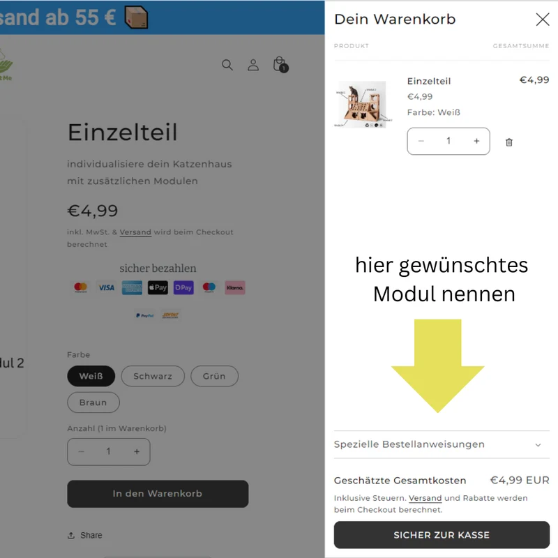 Erweiterungsmodule für Katzenhäuser