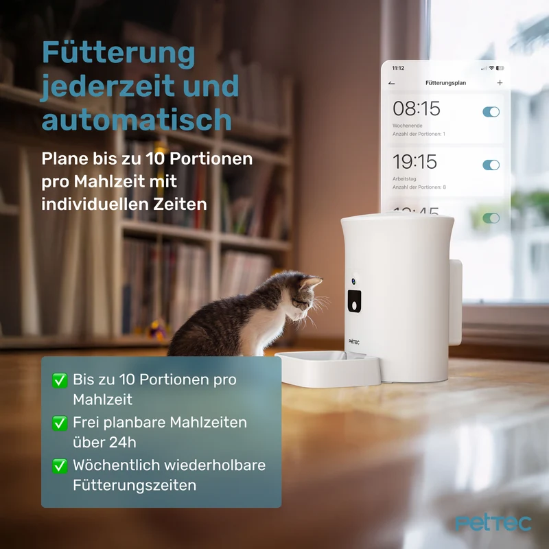 PetTec Cam Buddy inkl. automatischer Futterautomat für Katzen und Hunde - B-Ware