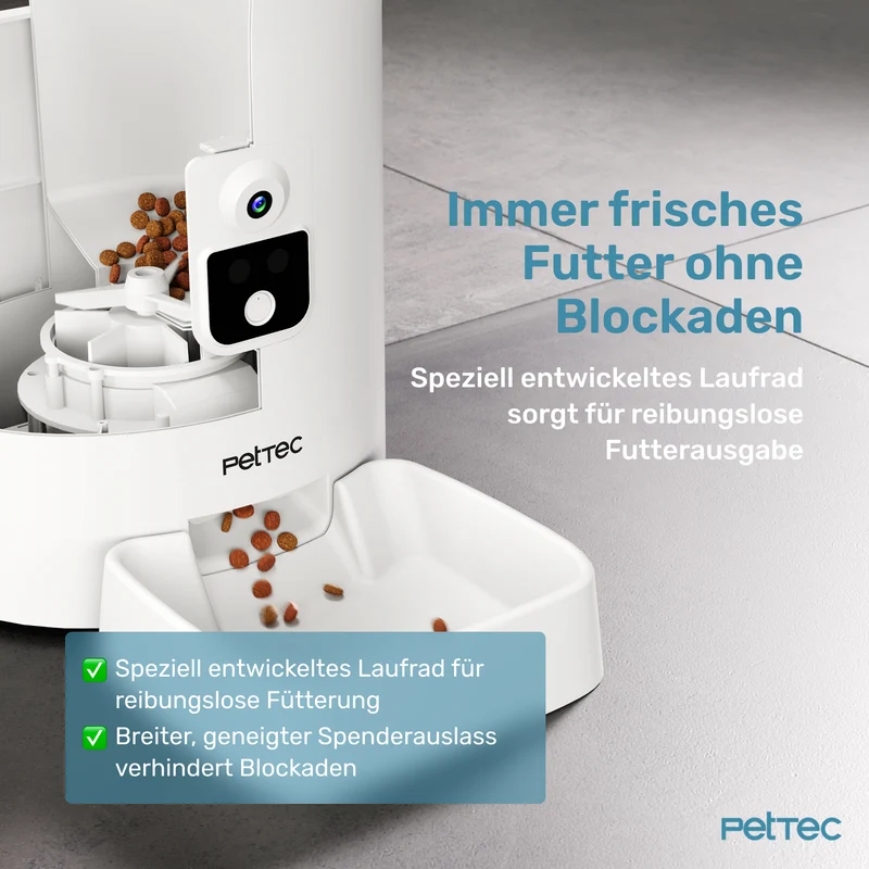 PetTec Cam Buddy inkl. automatischer Futterautomat für Katzen und Hunde - B-Ware