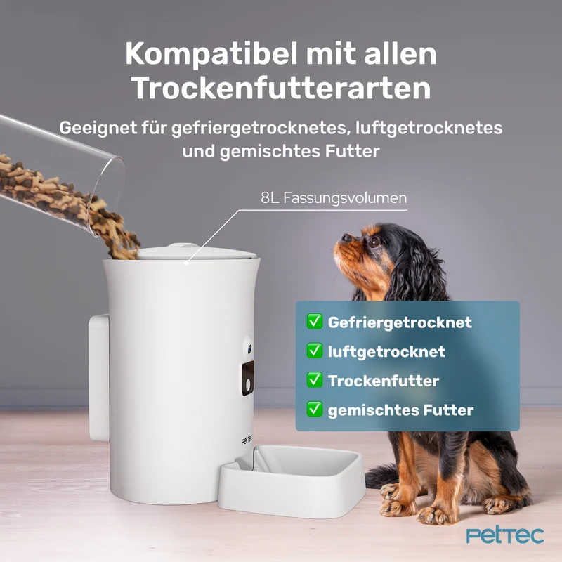 PetTec Cam Buddy inkl. automatischer Futterautomat für Katzen und Hunde - B-Ware