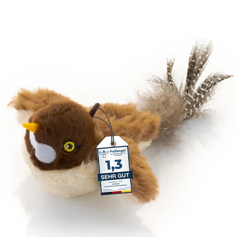 PetTec interaktives Plüschtier für Katzen - Spatz Mini