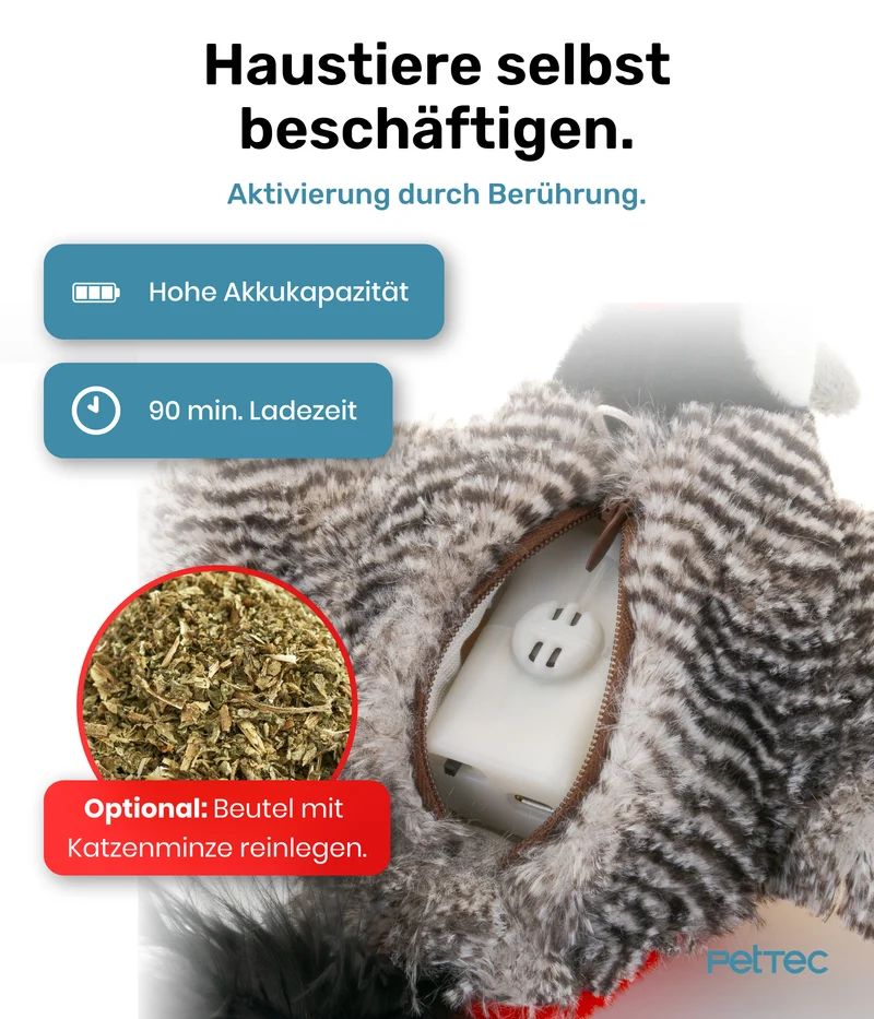 PetTec interaktives Plüschtier für Katzen - Specht
