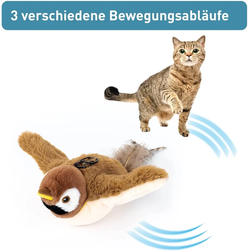 PetTec interaktives Plüschtier für Katzen - Spatz