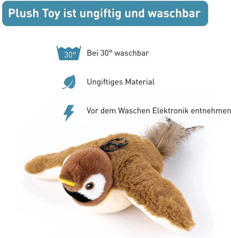 PetTec interaktives Plüschtier für Katzen - Spatz