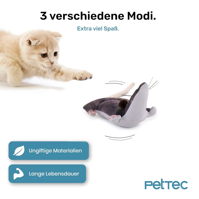 PetTec interaktives Plüschtier für Katzen - Ratte