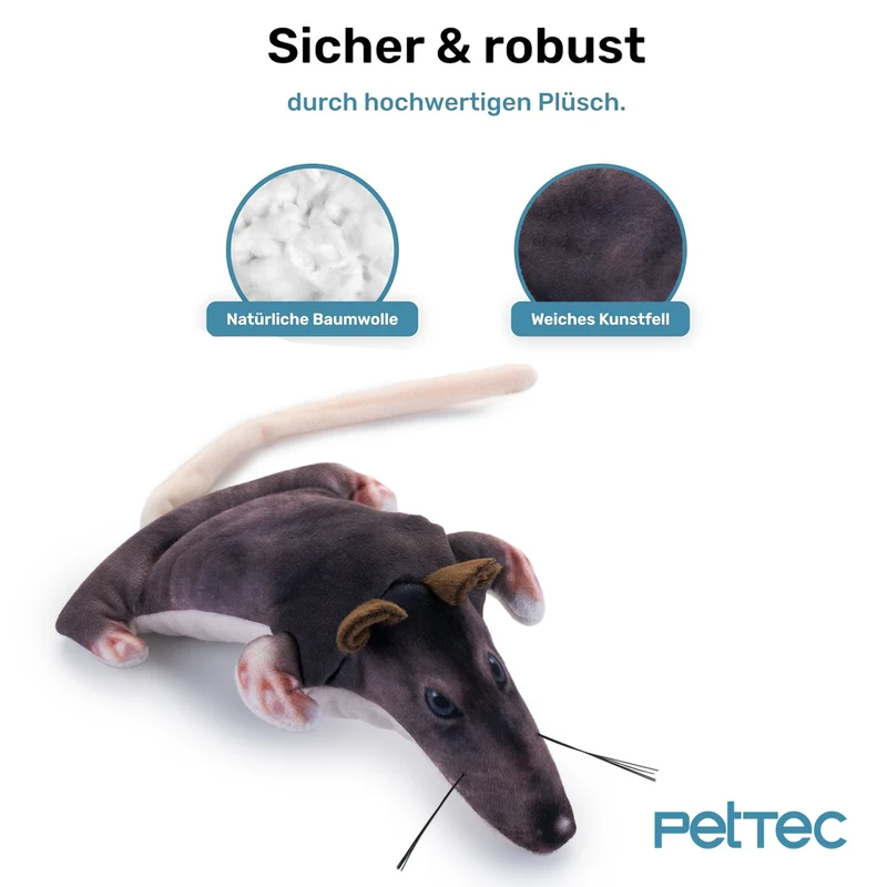 PetTec interaktives Plüschtier für Katzen - Ratte
