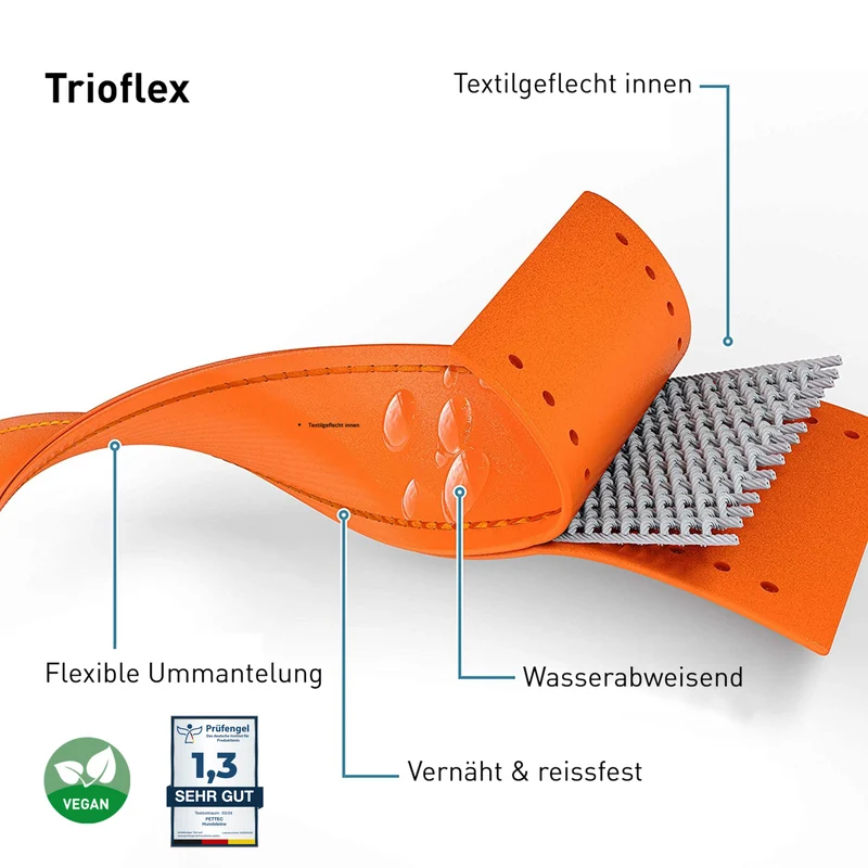 PetTec Führleine aus veganem Trioflex, orange