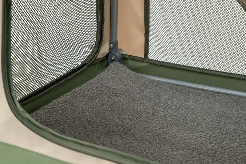 Faltbare Hundebox Comfy mit abnehmbarer Außentasche und Netzstoff