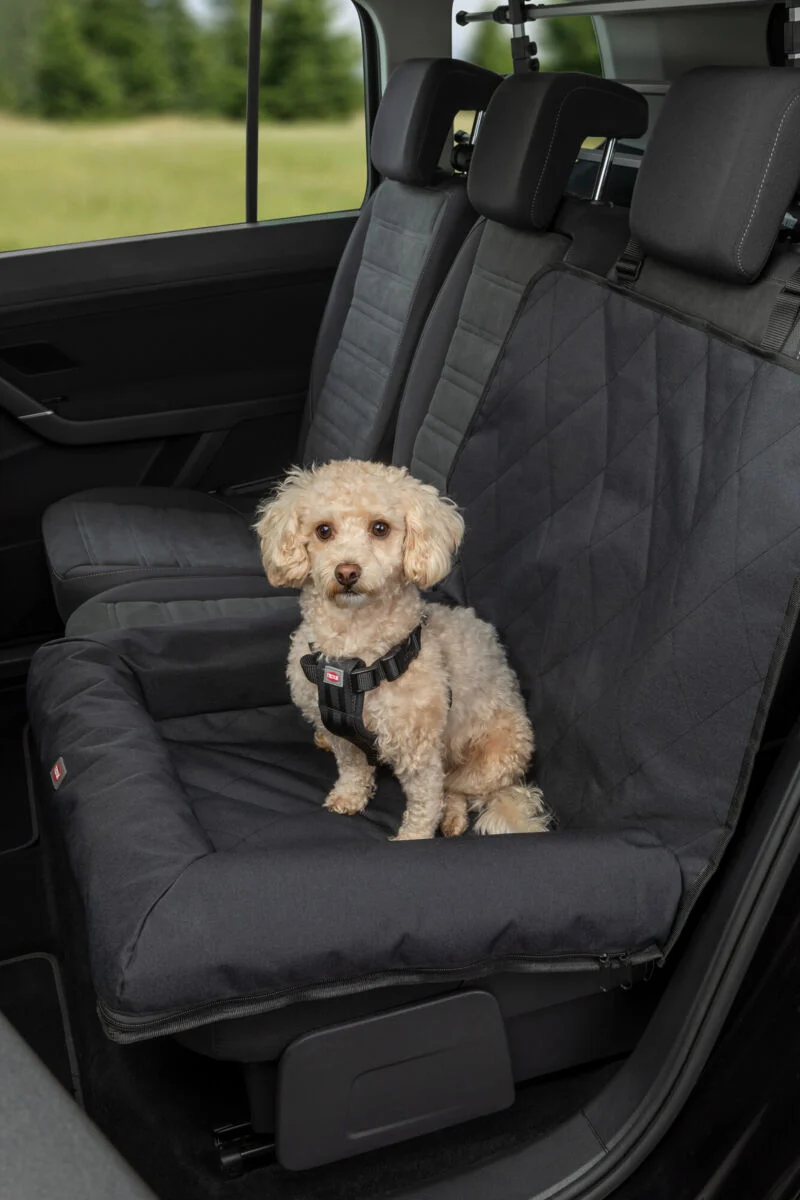 Hunde-Autokissen für Rückbank mit weichem Rand und Gurtdurchführung