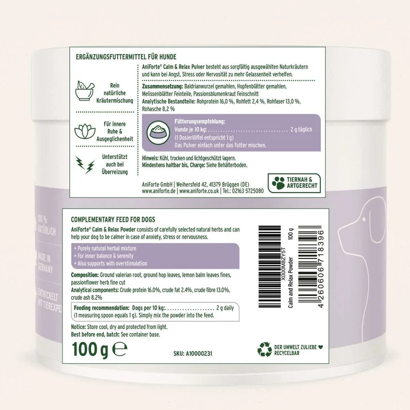 AniForte Calm & Relex Kräutermischung für Hunde 100 g