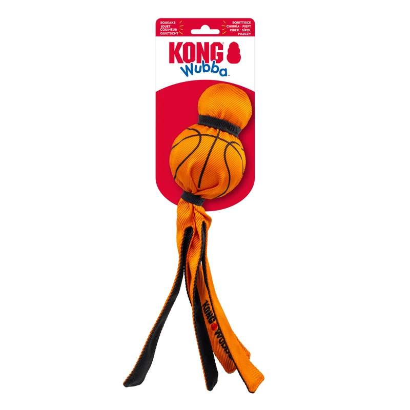 KONG Wubba Sports Hundespielzeug – Zerrspielzeug mit Quietscher