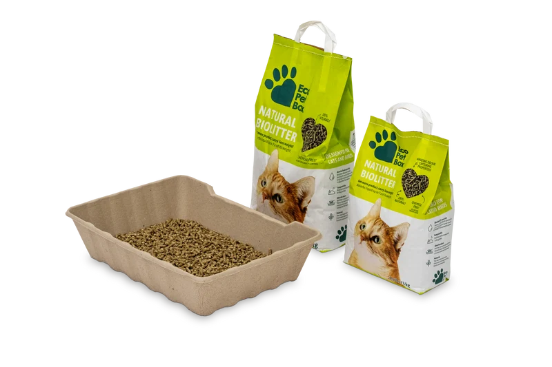ECOPETBOX - 3x kompostierbare Haustiertoilette für Katzen und Hunde