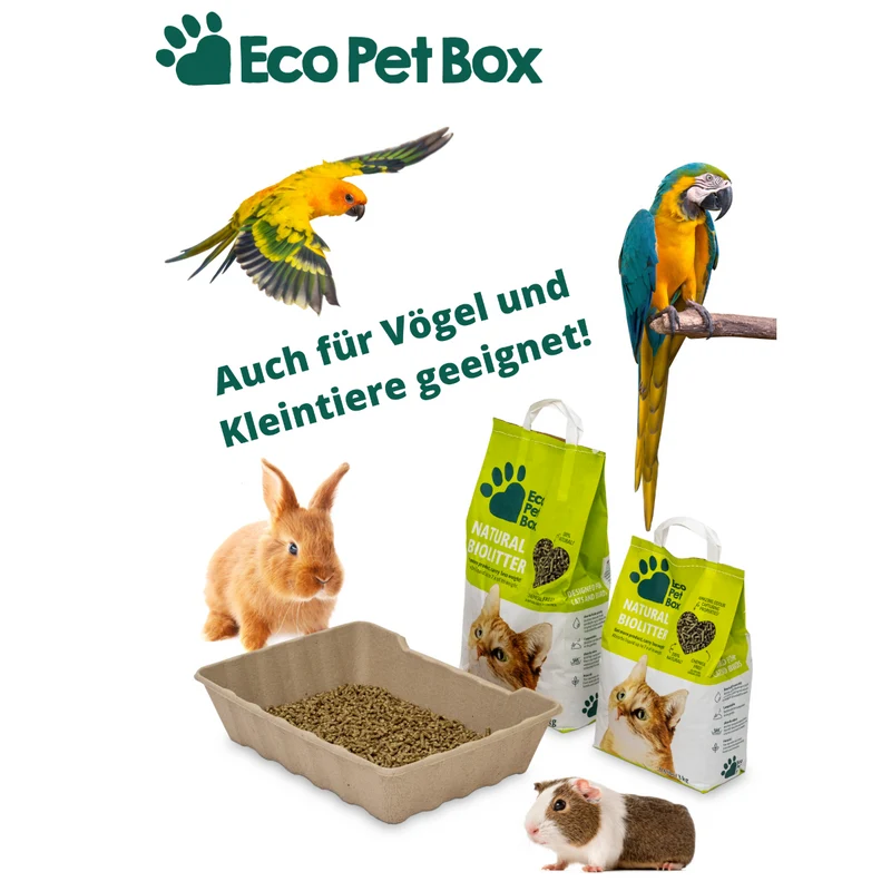 ECOPETBOX - 3x kompostierbare Haustiertoilette für Katzen und Hunde