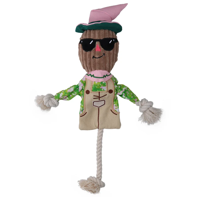 Garden Paws Scarecrow Scary Harry Hundespielzeug mit innenliegenden Seil