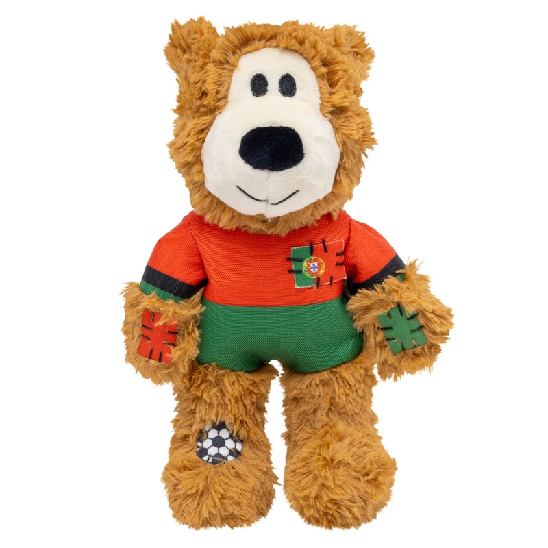 KONG Wild Knots Nation Sport Bear – Plüsch-Hundespielzeug im Fussball-Trikot