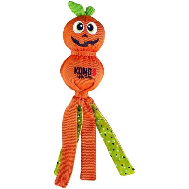 KONG Halloween Wubba Ballistic Zerrspielzeug für Hunde – Frankenstein & Kürbis Größe L