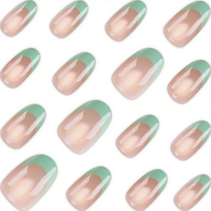 Stylisches Press-On-Nagelset mit French Tip Design Karnz