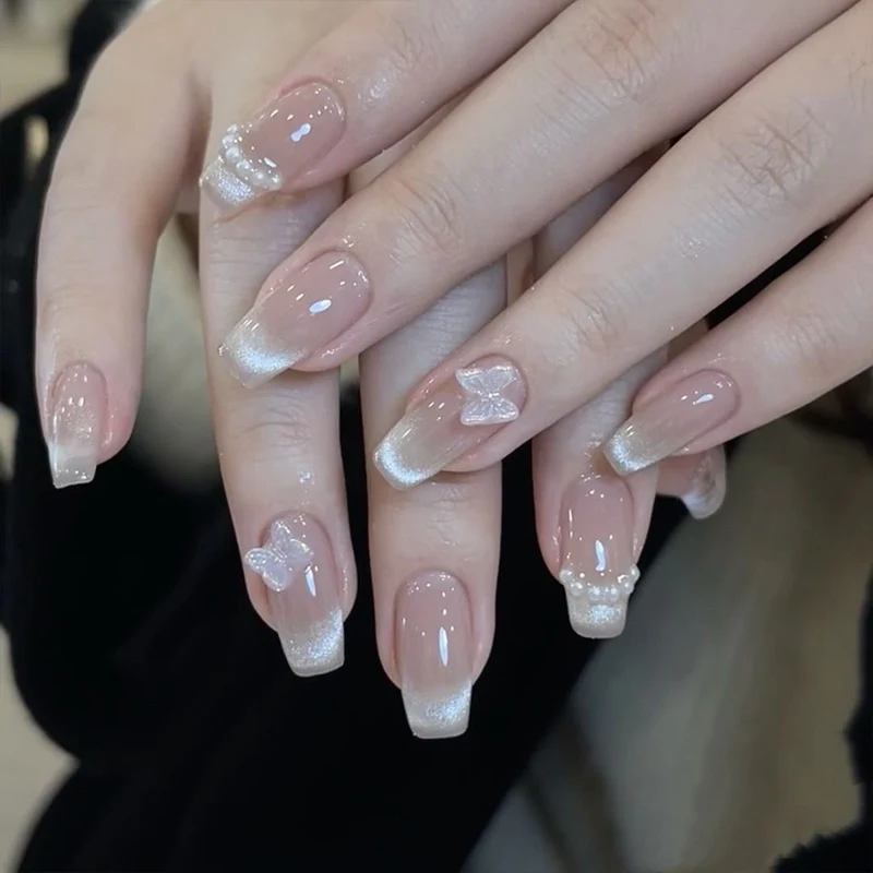 Premium mit Strass verzierten Press-On Nägel Karnz