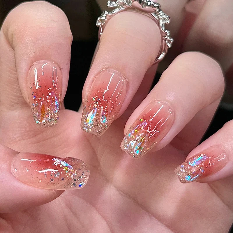 Premium mit Strass verzierten Press-On Nägel Karnz