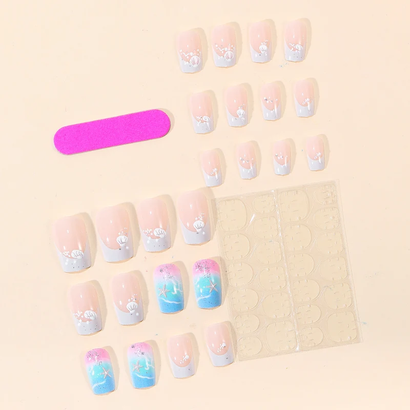 Ozean-inspirierte Gel-Nagelkunst-Erweiterungen Karnz