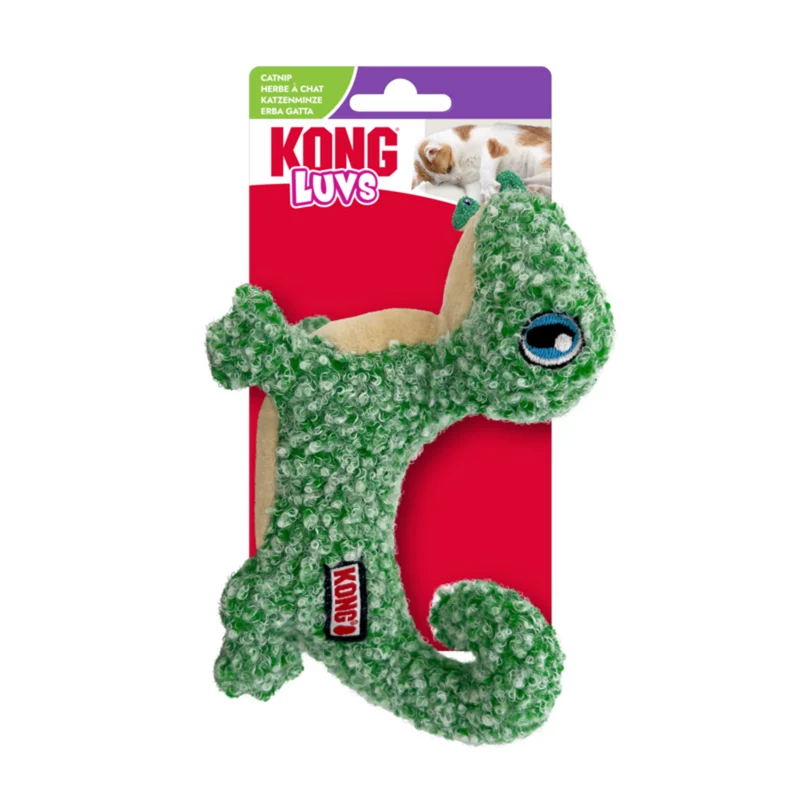 KONG Luvs Katzenspielzeug – Plüsch-Spielzeug für Katzen mit Raschel | Maus & Eidechse