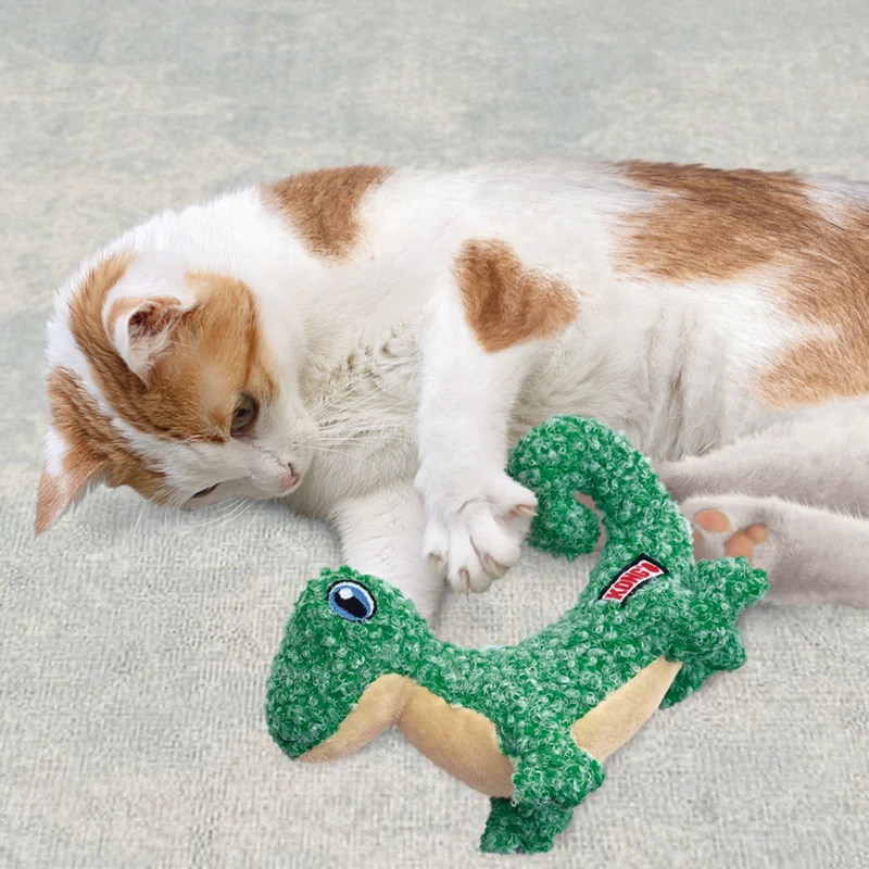 KONG Luvs Katzenspielzeug – Plüsch-Spielzeug für Katzen mit Raschel | Maus & Eidechse