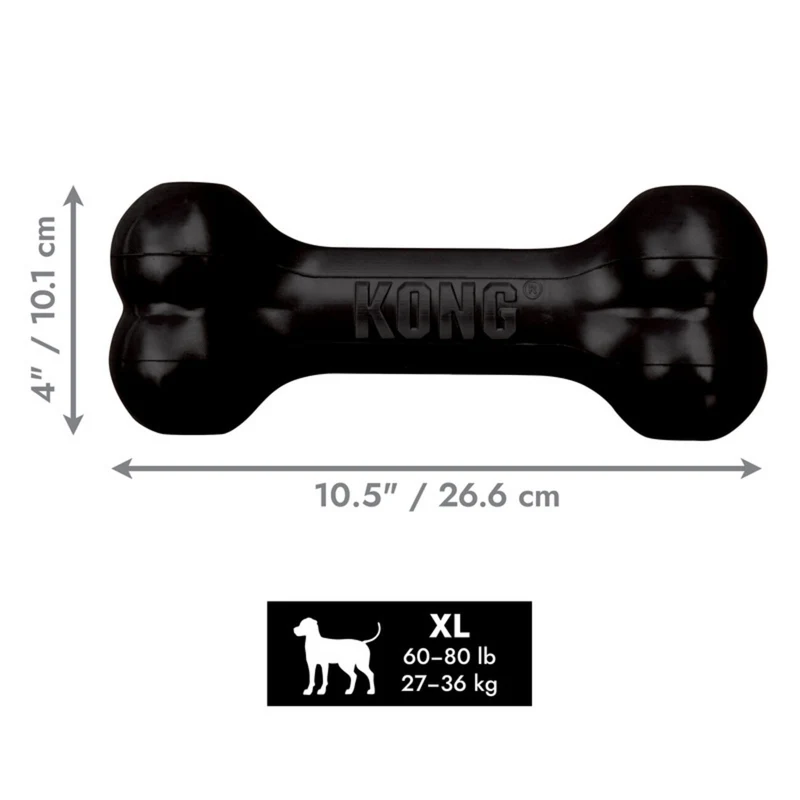 KONG Extreme Goodie Bone XL – Robuster Kauknochen aus Naturkautschuk | befüllbar | 26 cm