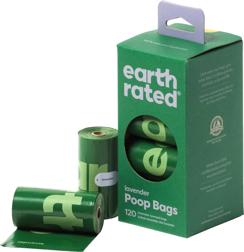 Earth Rated Hundebeutel mit Lavendelduft – 8 Rollen