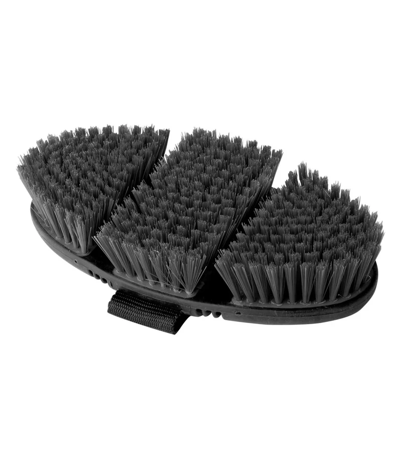 Waldhausen - Flexstriegel mit PP-Bürsten - Schwarz/Grau