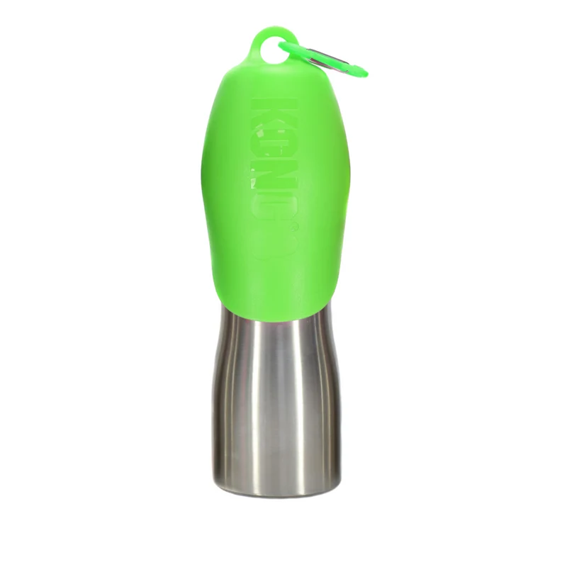 KONG H2O Edelstahl Wasserflasche für Hunde – 740 ml mit integriertem Trinknapf | 4 Farben