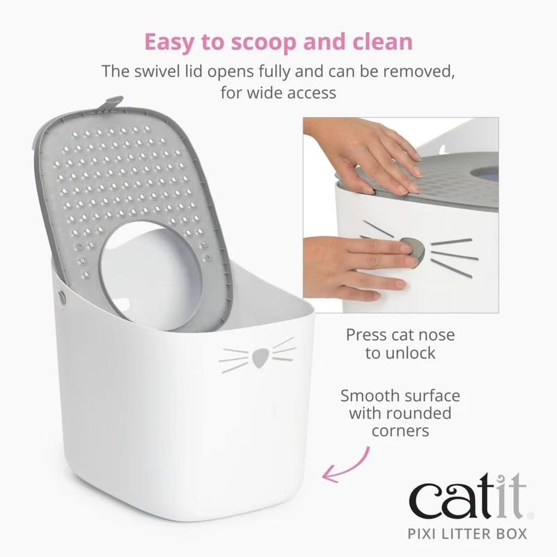 Catit PIXI Katzentoilette Hop In – Katzenklo mit Top-Einstieg, BPA-frei