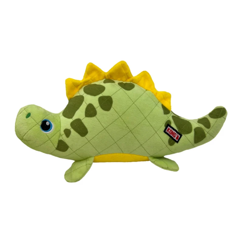 KONG Dynos Roars – Plüsch-Dino-Hundespielzeug mit übergroßem Quietscher | Apportieren & Zerren