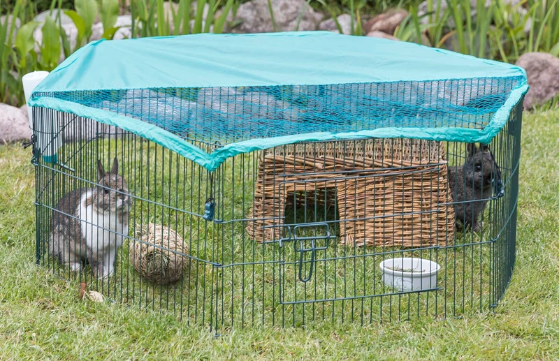 Jungtiergehege mit Schutznetz