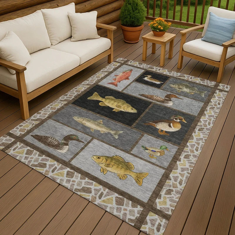 Geometrisches Muster Outdoor-Teppich