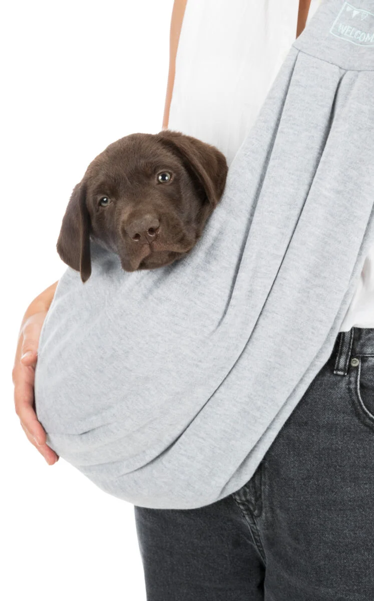 Cross-Body Hundetragebeutel Fronttasche Soft, zweifarbig aus weichem Sweatstoff
