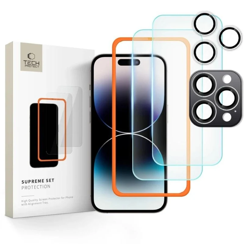 iPhone 16 Pro Max Tempered Glass Set (2x Glass, 1x Camera Glass)