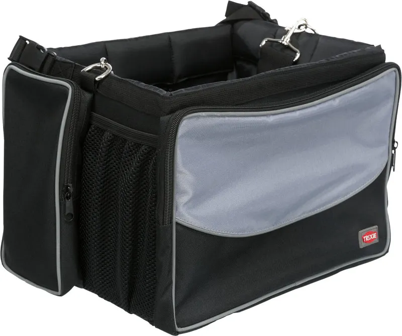 Hundefahrradkorb Front-Box für vorne mit Außentaschen und Schultergurt