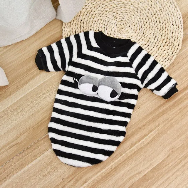 Cotton Dog Cat Warm Striped Clothes