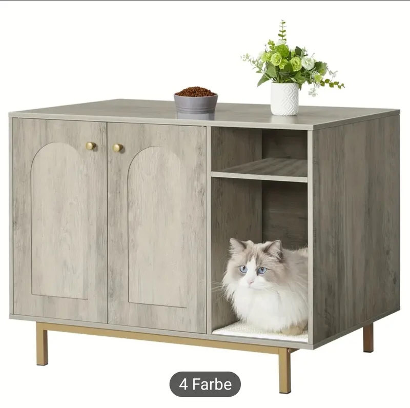 Kommode mit Katzentoilette oder Schlafmöglichkeit in Grau