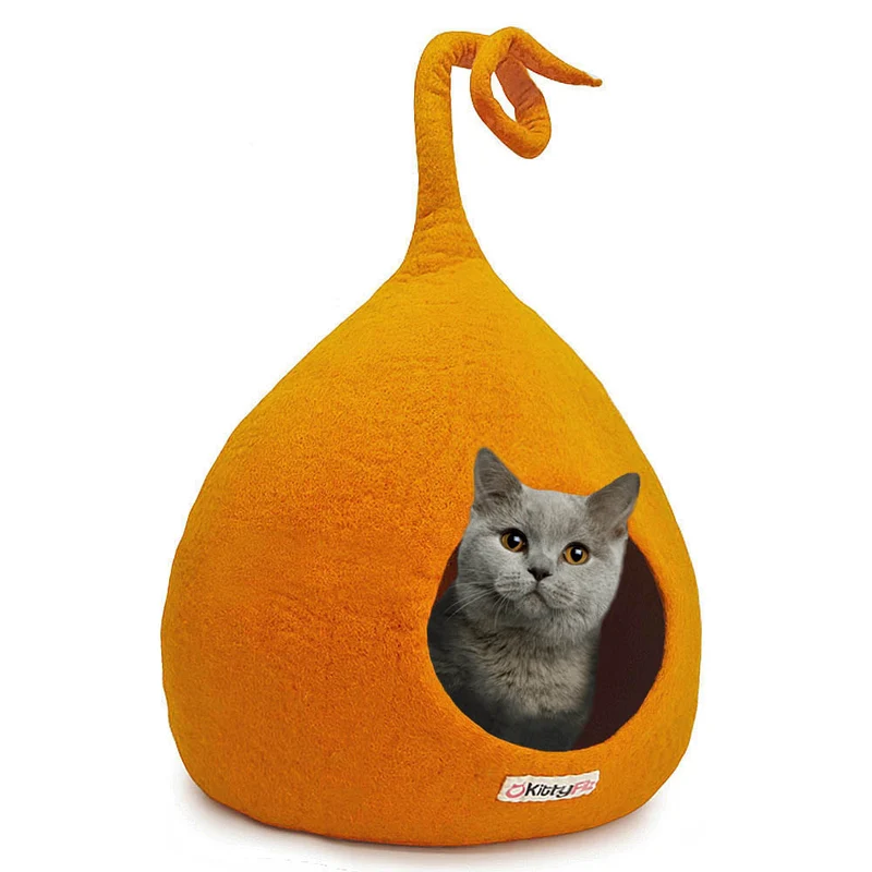 Katzenhöhle Bundle Orange mit Zipfel & Filzmäuse 4er-Pack