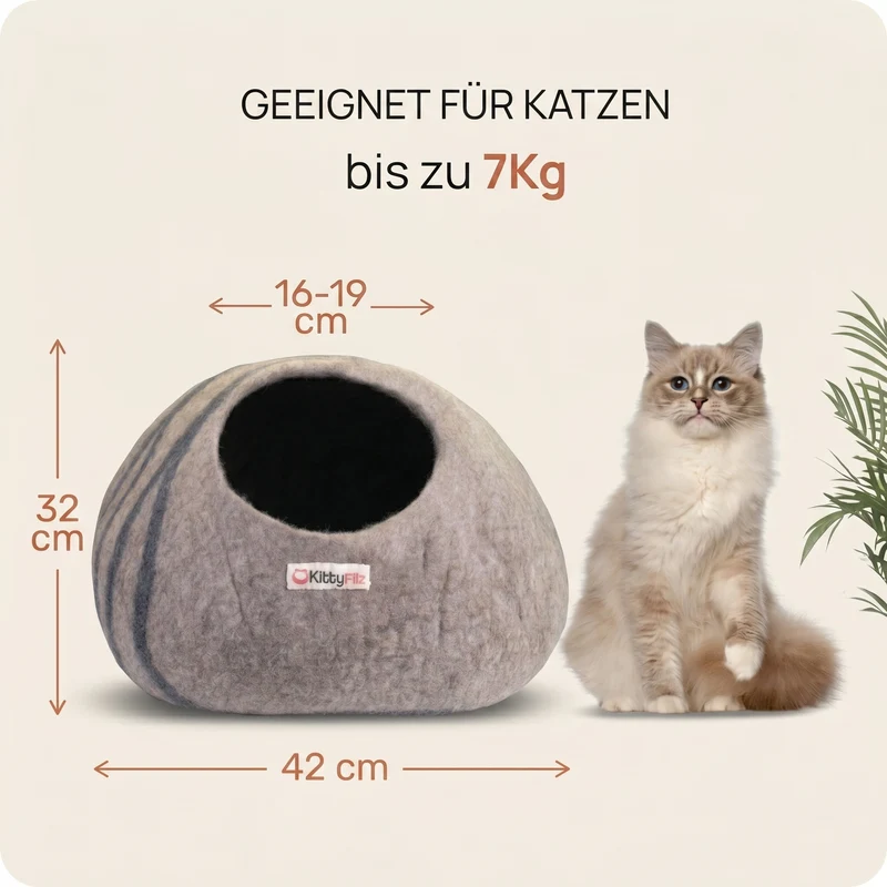 Katzenhöhle | Pastellbraun-gestreift