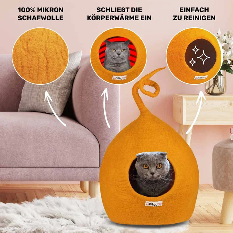 Katzenhöhle | Orange mit Zipfel