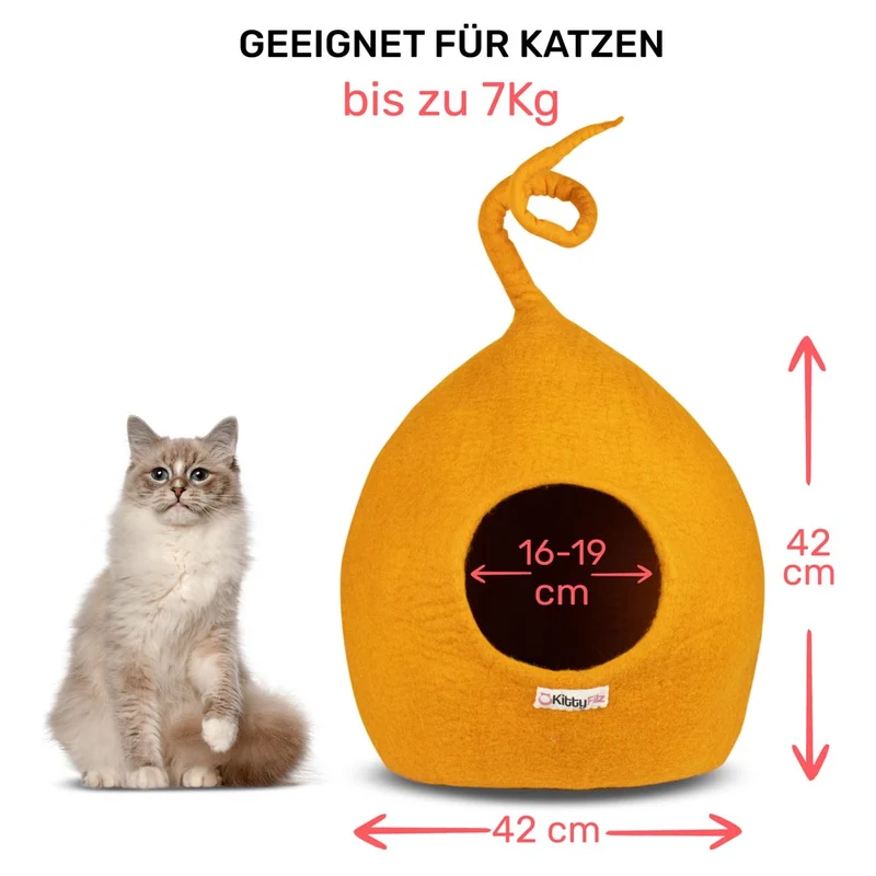 Katzenhöhle | Orange mit Zipfel
