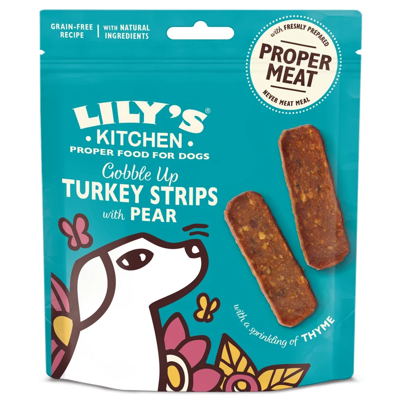 Lily's Kitchen Turkey Strips With Pear Adult Dog Treat 70G