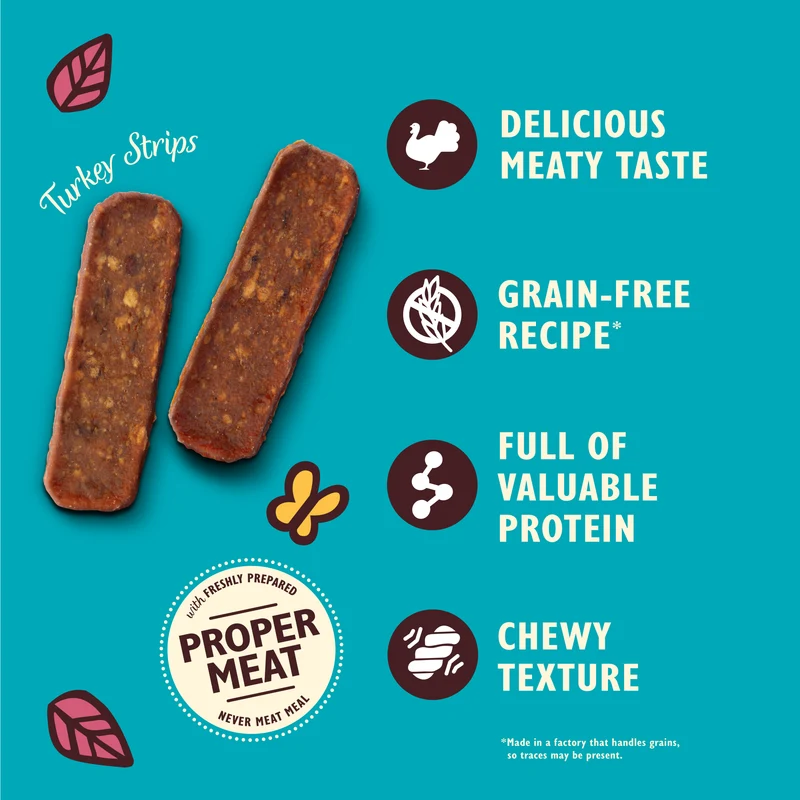 Lily's Kitchen Turkey Strips With Pear Adult Dog Treat 70G