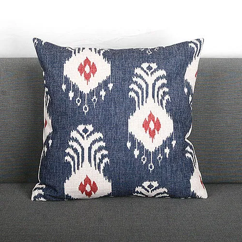 Ikat-Print Quadrat Decorative Throw Kissenbezug mit verborgener Reißverschluss