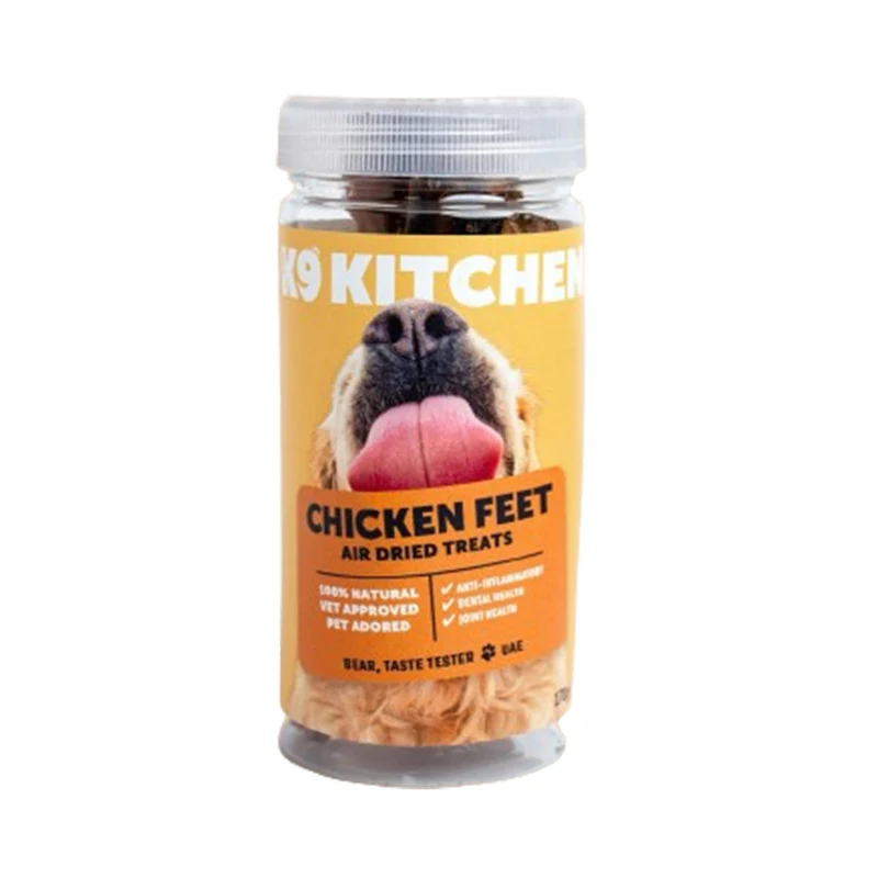 Expiry Date 17-Nov-26 The K9 Kitchen Chicken Feet Air Dried Dog Treats - 180G