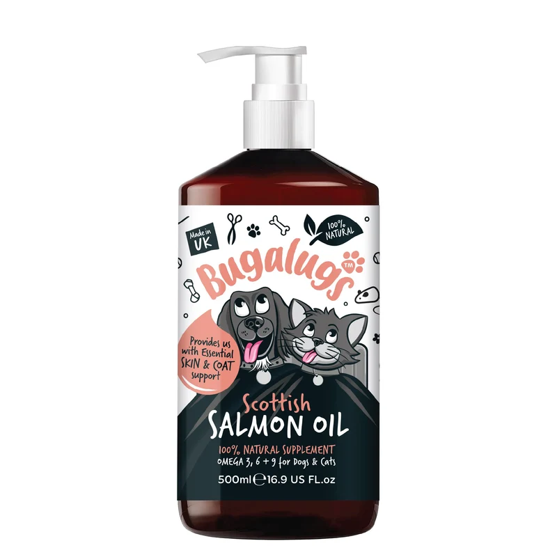 Expiry Date 30-Sep-26 Bugalugs Scottish Salmon Oil for Dogs & Cats - 500ML