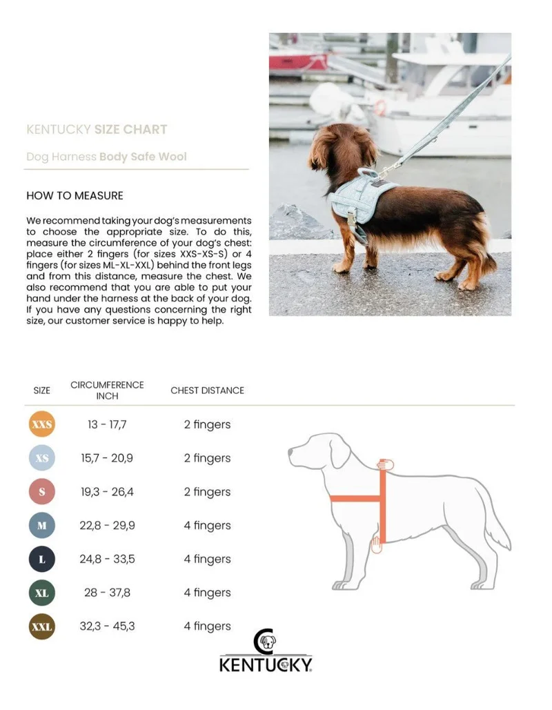 Kentucky Dog - Geschirr - Geschirr Body Safe Wool - Hellblau