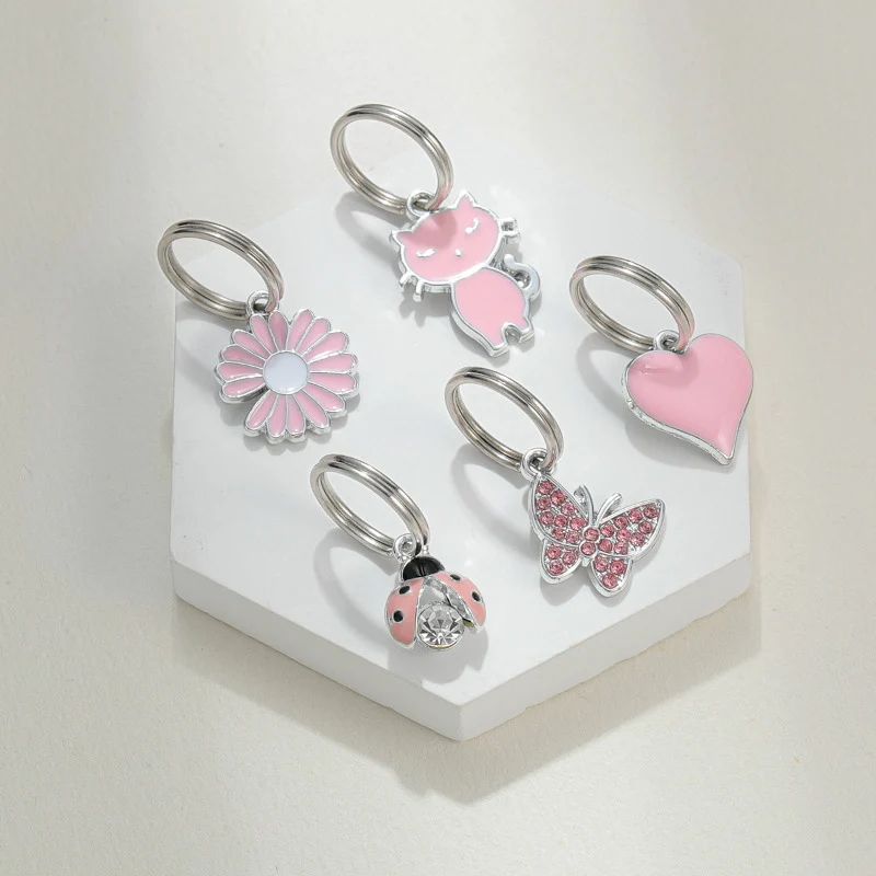 Pink Collar Charm Set (Silver)